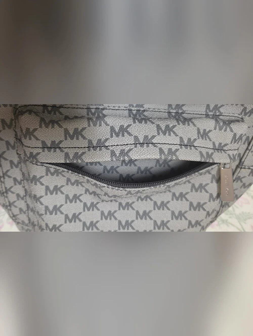 Michael Kors Gray MK Logo Backpack